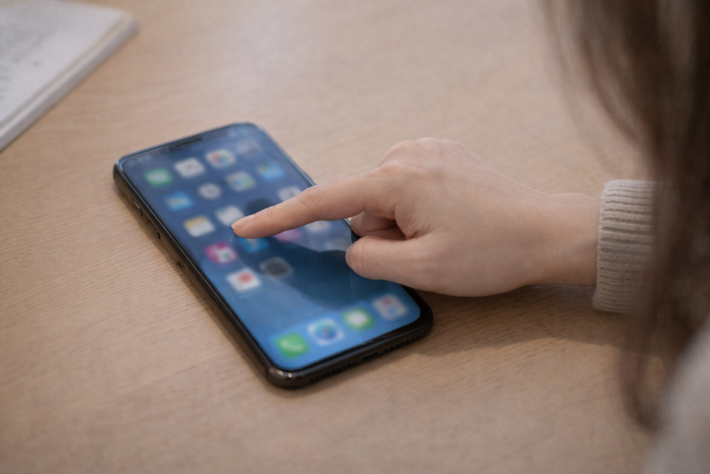 スマホの画面が反応しないトラブルのイメージ