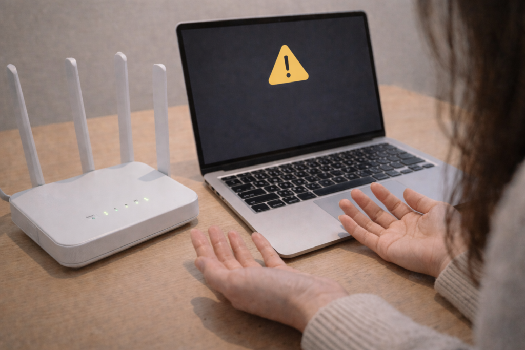 インターネットが繋がらないトラブルのイメージ