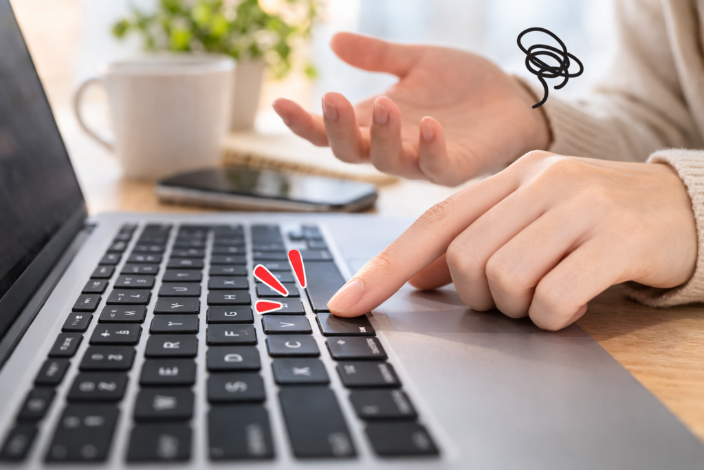 キーボードが反応しないトラブルのイメージ