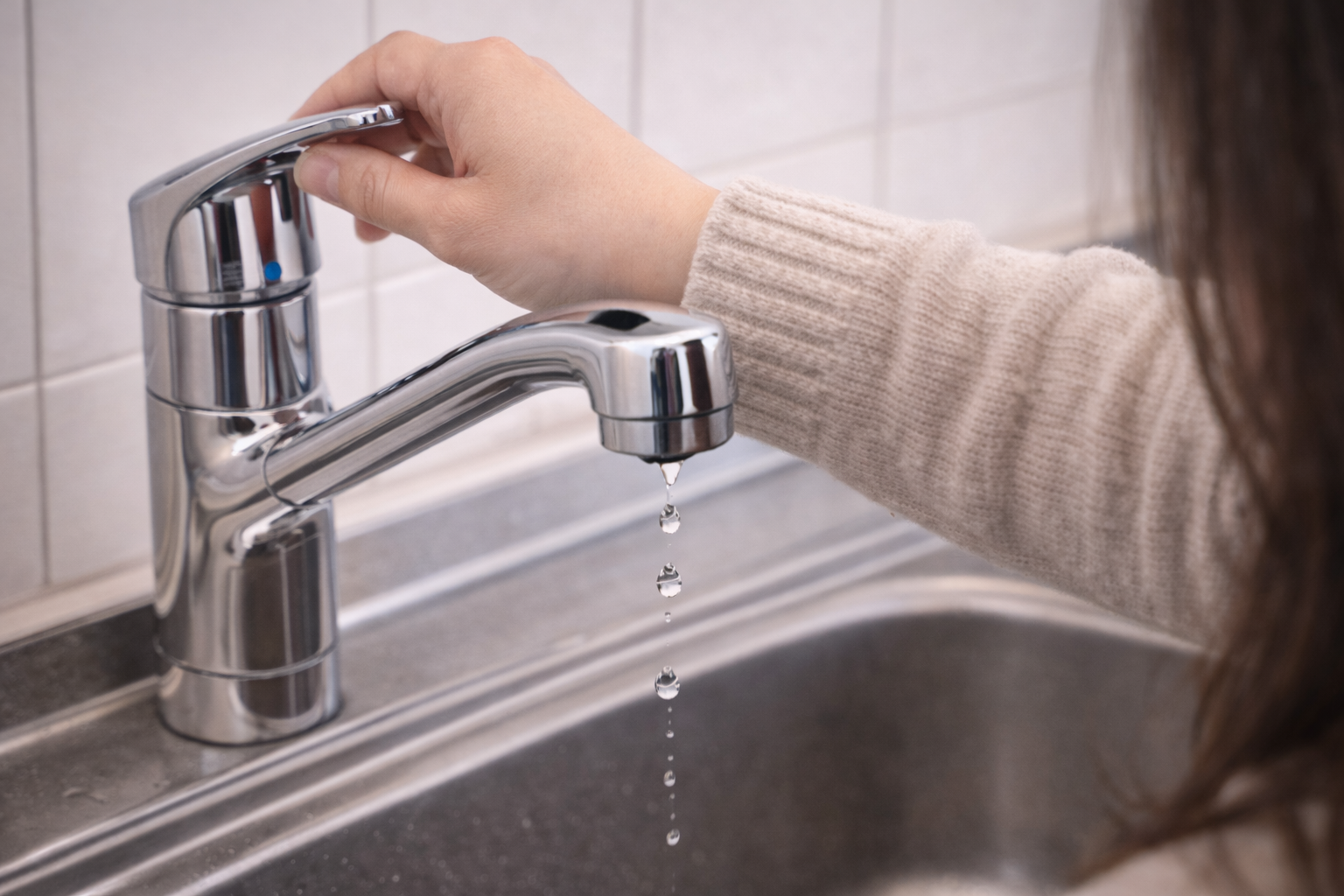 蛇口の水が止まらないトラブルのイメージ