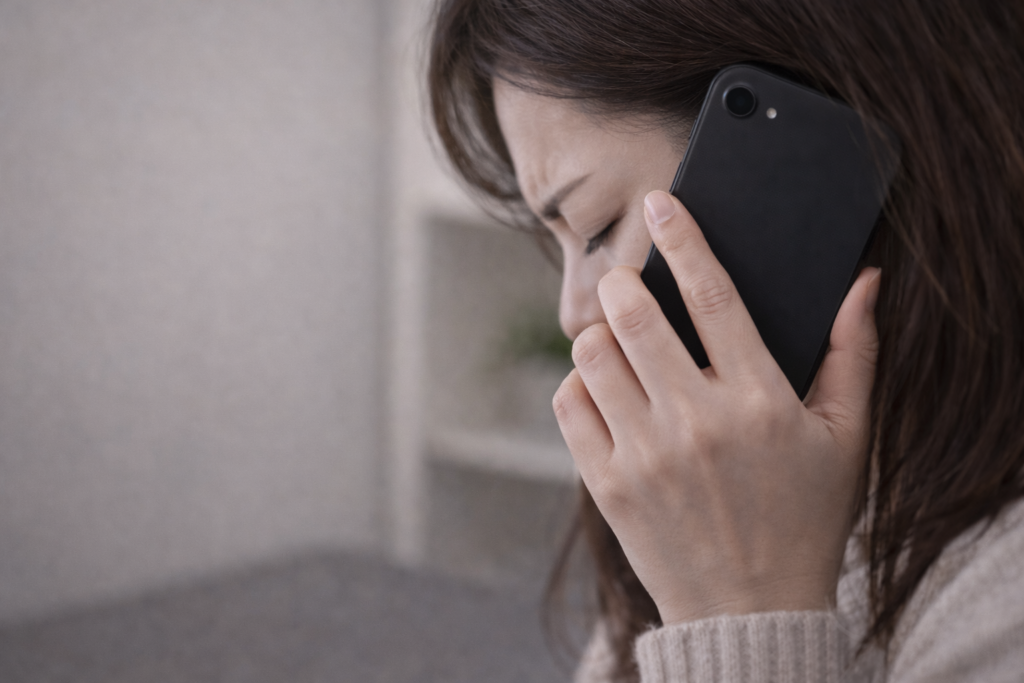 スマホの音が出ないトラブルのイメージ