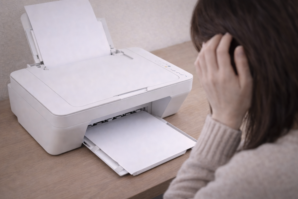 プリンターが印刷できないトラブルのイメージ