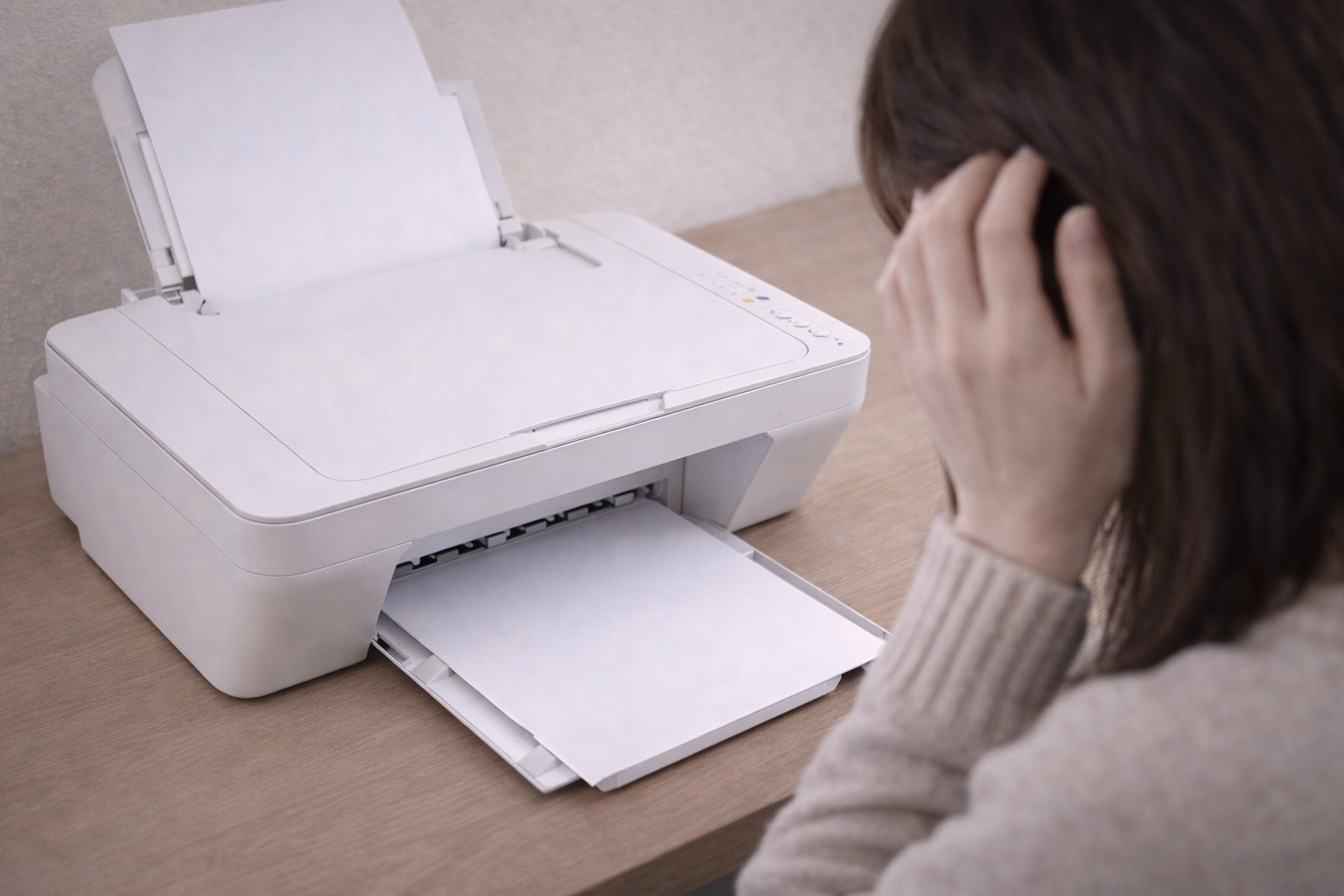 プリンターが印刷できないトラブルのイメージ