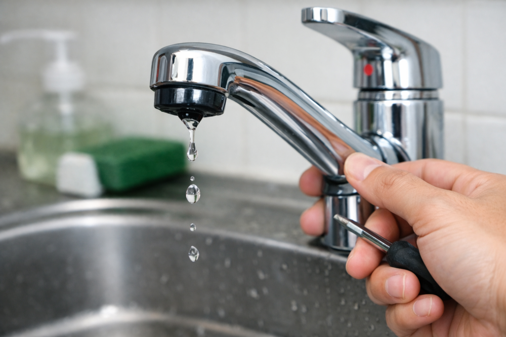 alt 蛇口の水漏れトラブルのイメージ