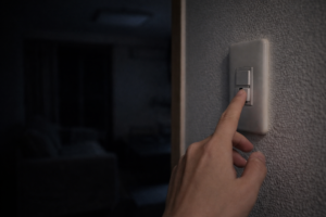 電気がつかないトラブルのイメージ
