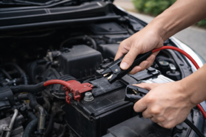 車のバッテリー上がりトラブルのイメージ