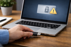 USBメモリを差し込んでもパソコンが認識しない様子